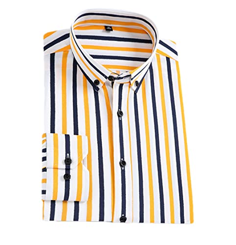 Chemise habillée à rayures Niiyyjj sans poche à manches longues fluide en taille M