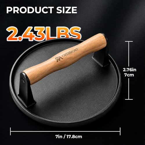  7" Round Smash Burger Press - image 2