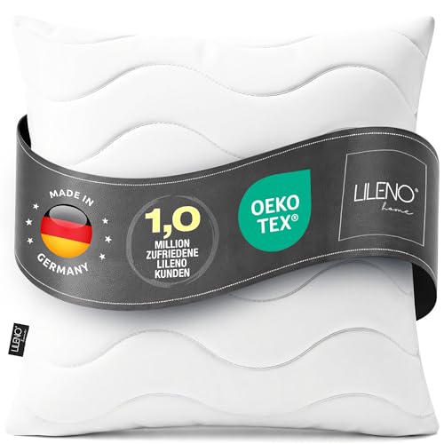 LILENO HOME Kissen 50x50 (1er Set) – 95 °C waschbar, Oeko-Tex & Made in DE – Allergiker Kopfkissen 50x50 für himmlischen Schlaf – Haut schmeichelndes & geruchsfreies Pillow