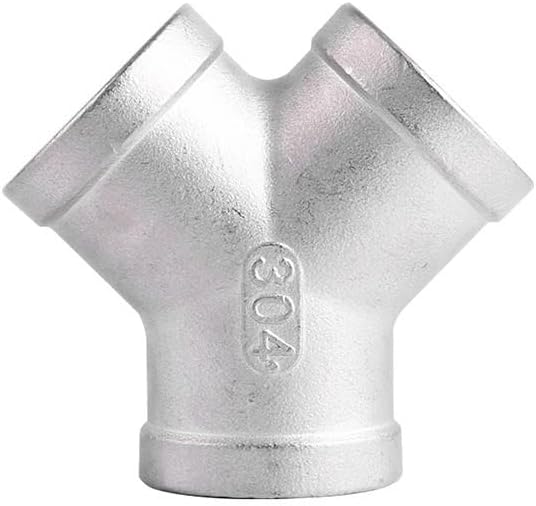 1PCS 304 Stainless Steel Y Shape 3 Ways Joint 1/4 3/8 1/2 3/4 1" 2" Female/Male Thread One Split Two Way Water Pipe Fittings(Y-Shape Female threa,1")