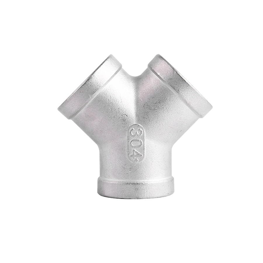 1PCS 304 Stainless Steel Y Shape 3 Ways Joint 1/4 3/8 1/2 3/4 1" 2" Female/Male Thread One Split Two Way Water Pipe Fittings(Y-Shape Female threa,2")