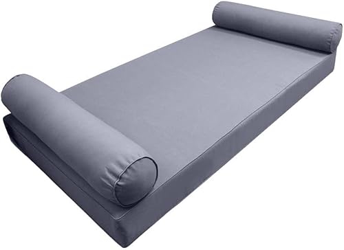 DBM IMPORTS *Solo funda*-Estilo 5 Fundas de almohada para colchón de sofá cama al aire libre con ribete de tubería tamaño individual-AD001