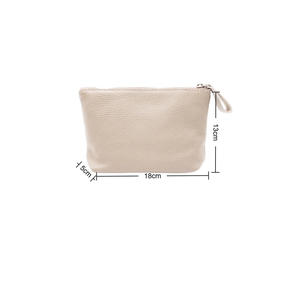 FrasiBags Neceser de piel auténtica, neceser para mujer, neceser para maquillaje mujer, estuche de viaje fabricado en Italia, cuero, Clásico