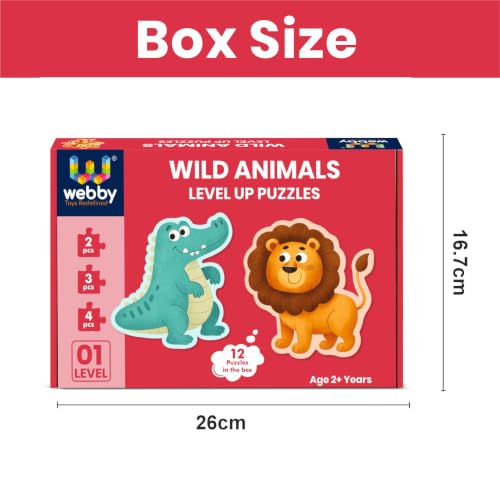 Image of Webby Wild Animals Level Up Jigsaw Puzzles for Kids