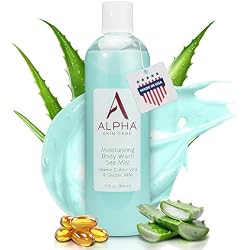 Alpha Skin Care Moisturizing Body Wash, Glycolic AHA, 12 Oz | Soap-free formula with Vitamin E & Aloe Vera gently cleanses, conditions, and soothes all skin types.