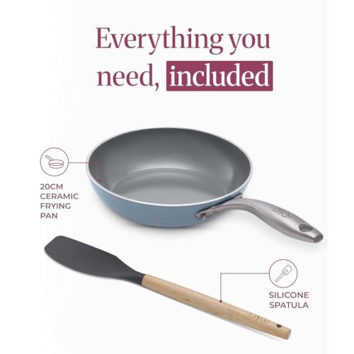 Image of Asai Ceramic Pan for Cooking 20cm Non Stick Frying Pan | Blue