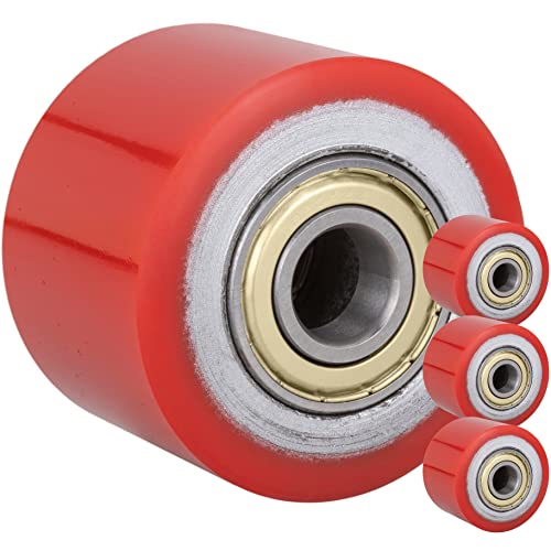 PrimeMatik Rueda para transpaleta Rodillo de Poliuretano de 80x70 mm 800 Kg 4-Pack (QR76)
