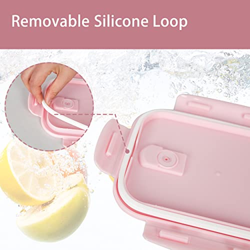 Zrrhoo [10 Packs Glass Food Storage Containers With Lids (Built In Vent), Airtight Meal Prep Containers, Glass Bento Boxes For Home Kitchen, Bpa Free & Leak Proof (10 Lids & 10 Containers) - Pink #TOP5