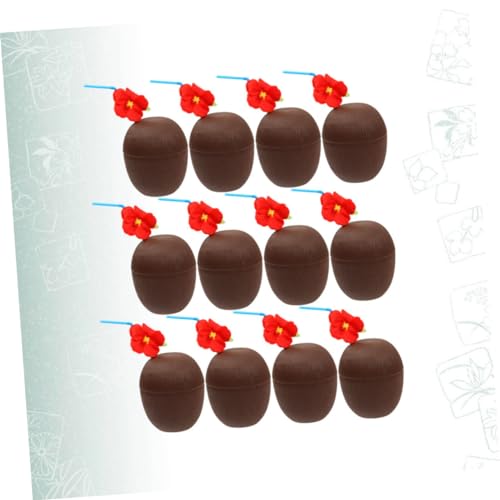 Toyvian 12 Unidades copos de festa de frutas copos de festa de coco artigos para festa luau copos de