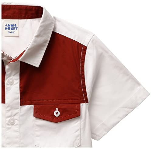 Image of Amazon Brand - Jam & Honey Boy's Regular Shirt (JH-BST-SH-12 Off White 1 5-6 Years)
