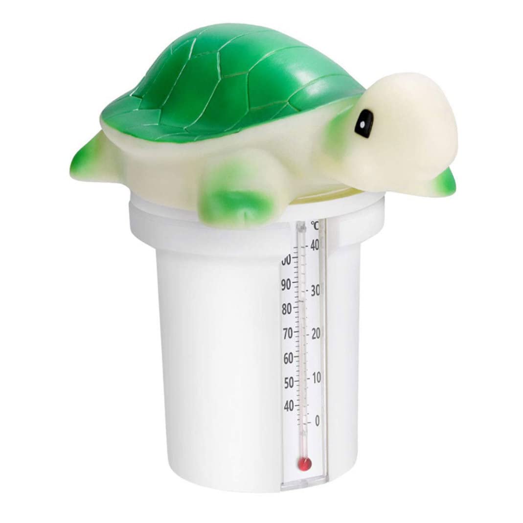 Pool Dispenser Chemical Chlorine Dispenser Animal Shape Tablets Device with Thermometer for Hot Tubs Swimming Pool Green, Animal Shape