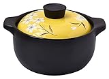 YANJ Keramik-Auflaufform mit Deckel, Tontopf Kochgeschirr Open Fire Universal Cocotte,Milchdessert Kochen Reis Hitzebeständiger Eintopf,Keramik-Auflaufform Gesundheit Suppentopf Gelb 5,