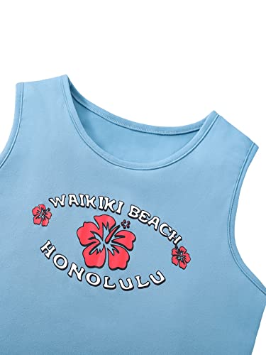 Floerns Girls Graphic Print Sleeveless Round Neck Slim Fit Crop Tank Top3