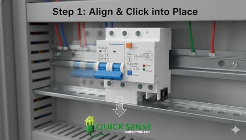 Image of Quick Sense QS-CB01 Dual Pole 63A MCB Circuit Breaker with Leakage Protection | Overload & Short Circuit Safety | for Home, Office & Industrial Electrical Panels
