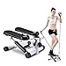 YSYSZYN Stepper Cardio Fitness, Mini Stepper, Ejercicio Aparatos para Hacer Ejercicio en Casa, Up-Down Stepper con Pantalla LED y Cuerdas de Resistencia, Carga máxima -150KG