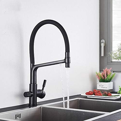 キッチン用蛇口 キッチン浄水器用蛇口 キッチン用水栓 ミキサー シンク用蛇口 フィルター付き蛇口 デッキマウント浄水器 ブラック シ