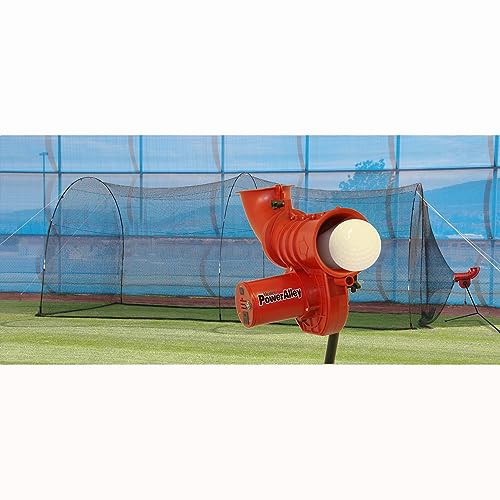 Heater Sports Power Alley 360 12 in Lite Softball Machine & Power Alley 22 Ft. Cage