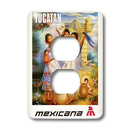 Funda para interruptor de luz vintage Yucatán 3dRose lsp_171717_6 para pared