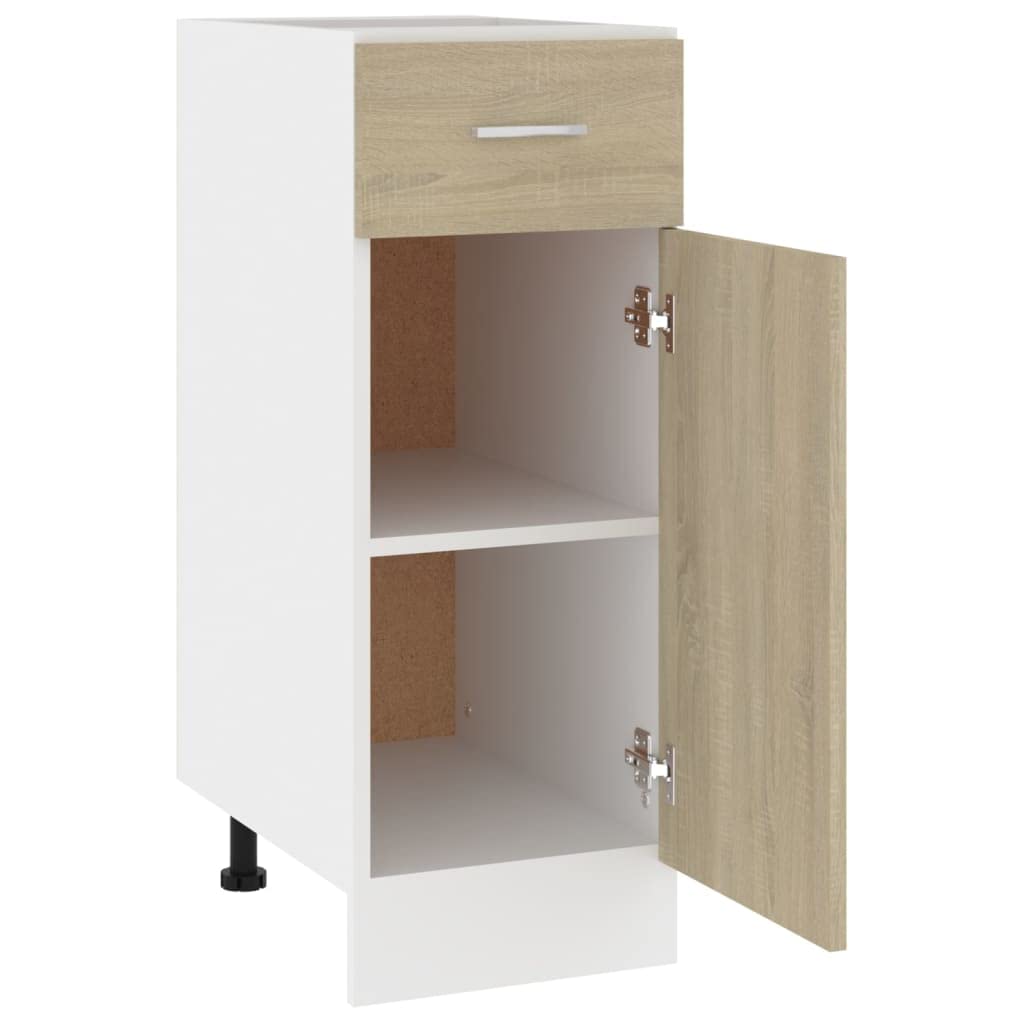 Mobile da cucina Lyon in rovere Sonoma, 30 x 46 x 81,5 cm, mobile da cucina con cassetto e ripiani, mobile da cucina per riporre oggetti e ordine, credenza da cucina, pratica e durevole