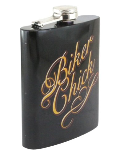 Spoontiques Hip Flask, Biker Chick" #TOP1