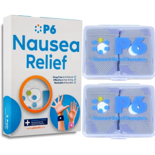 P6 Motion Sickness Bands for Kids Children’s Wristbands for Anti Nausea Sea Cruise Travel Car Sickness All-Natural Non Drowsy Relief Acupressure Treatment (2 Pack, Grey - Grey)