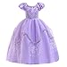 MYRISAM Rapunzel Princess Halloween Dress Sofia Costume Deluxe Party Fancy Dress Up for Girls w/Gloves Jewelry Accessories Set 4-5T