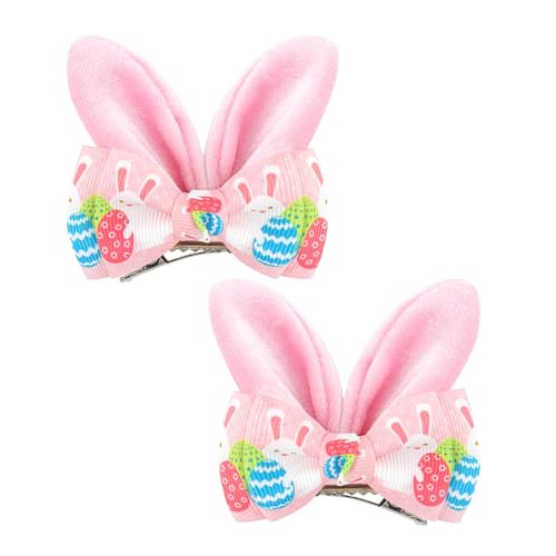 YanJie Easter Hair Bows Clips Easter Bunny Ears Hair Clips Pink Carrot Hairpin Easter Rabbit Hair Clips Animal Hair Pins Hair Accessories for Girls