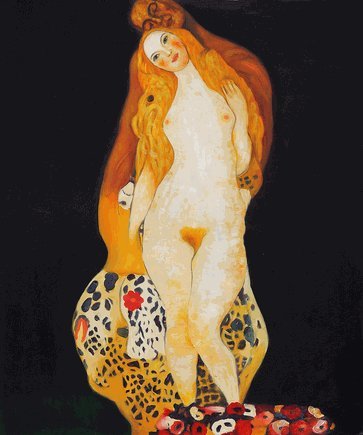 Peinture à l'huile Adam and Eve Gustav Klimt - Cadeau art abstrait déco 12x16"