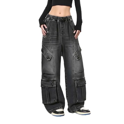 Jean cargo enfant jambes larges et poches multiples pour un look decontracte