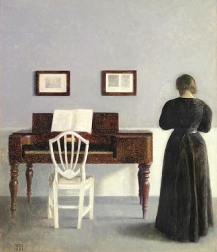 Tableau Vilhelm Hammershoi pour décorer un salon élégant avec une affiche d'art chic 60x90cm