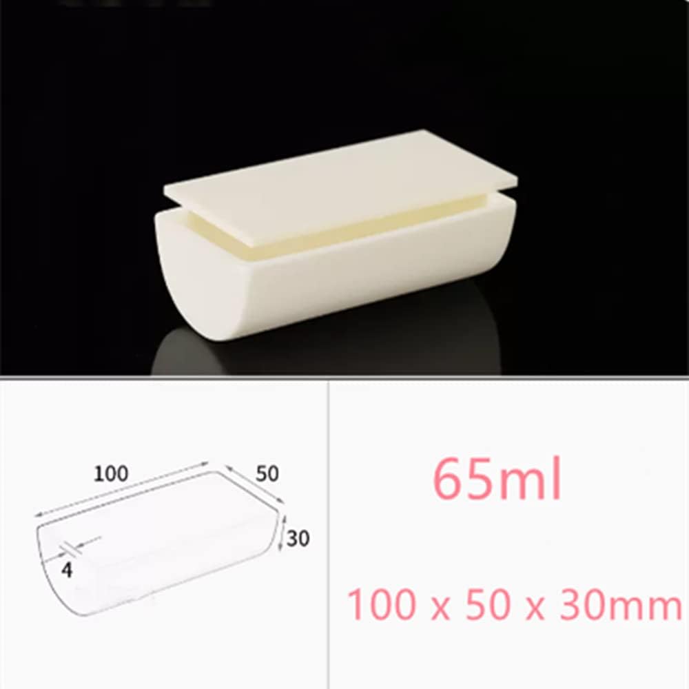 High-Temperature Alumina Corundum Semicircle Boat Crucible with Lid - Perfect for Lab and Industrial Applications (1pc)(65MLx100x50x30mm)