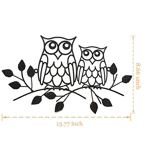 Metal Owl Decor On Branch Wall Sculpture Art, Rustic,13.8 X 8.7 X 0.4 Inches #TOP7