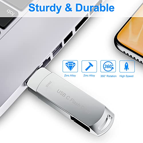 Usb Flash Drive 256Gb Usb C Thumb Drive Android Phone Photo Stick External Data Storage Memory Stick Dezobyte Compatible Android Phone Usb C And Computer Silver 256G #TOP3