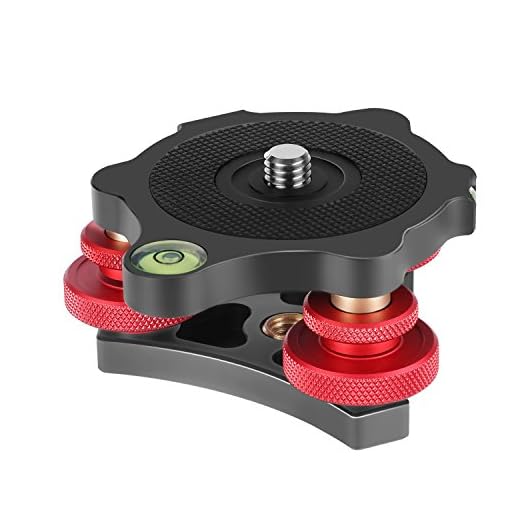 Neewer Photography Tripod Leveler Tri-Wheel Leveling Base with Bubble Level and 3/8 inch Screw, 3 Dials with +/-5 Degree Precision Adjustment, Aluminum Alloy Construction