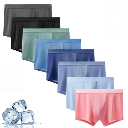 Ice Boxer Pro for men, Nuvellor Ultra Comfortable Premium Silk Underwear,Breathable Seamless Cooling Boxer Briefs