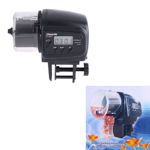 Preisvergleich Produktbild Digital LCD Zeitgesteuerter Lebensmittel Futterautomat Fischfutterautomat für Fische Aquarium