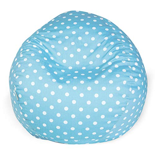 Majestic Home Goods Small Polka Dot Large Classic Bean Bag Chair Aquamarine