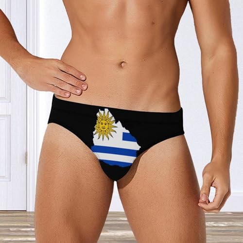 Flag Map of Uruguay Men's Swim Brief Sexy Bikini Swimwear Swimsuit Trunks Bathing Suits4