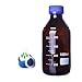 DONLAB MBX-02L5 Glass 2000ml/2L Amber Brown Round Media Storage Bottle Reagent Bottle With Screw PTFE 5-Hole Mobile Phase Cap GL45