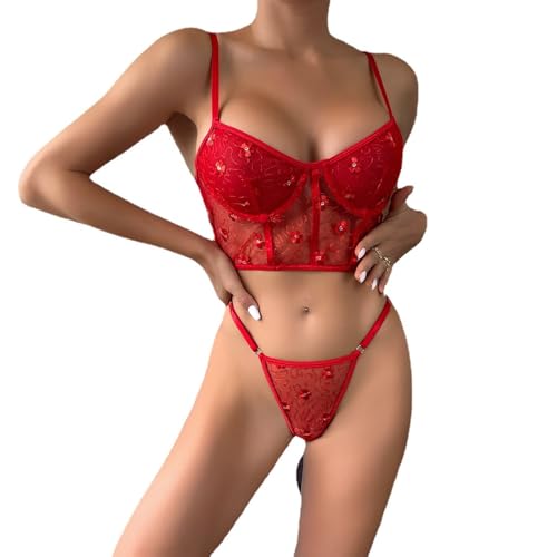 Lingerie érotique deux-pièces rouge : le cadeau coquin idéal pour surprendre votre partenaire