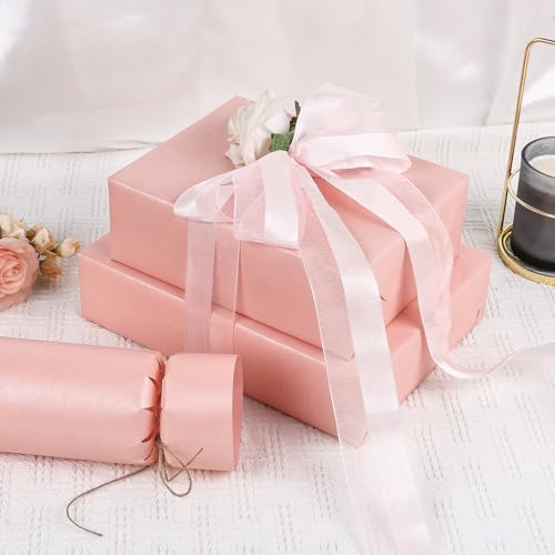 Nescci Pink Matte Wrapping Paper,Solid Color Pearly-Lustre Paper,Gift Wrapping Paper,Perfect For Wedding,Valentine'S Day,Birthday thumb #3