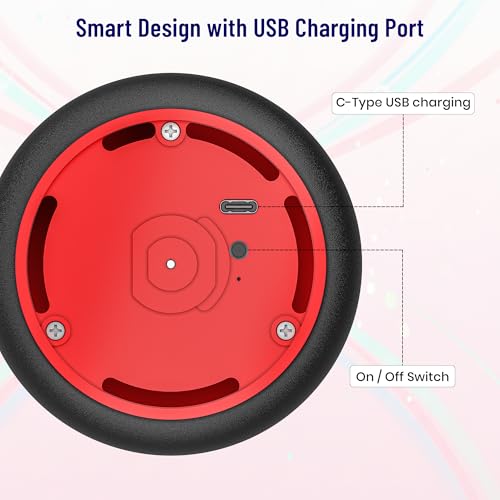 Image of Mirana Baby Air Ball | Hoverball Puck Toy for Kids & Toddlers | USB Rechargeable Type-C Battery Powered Football | Indoor Floating Hover Soccer Ball | Best Gift for Boys and Girls 2-10 Year (Red)