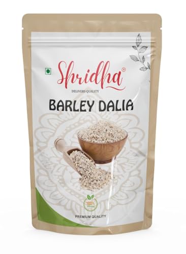 Shridha Barley Dalia | healthy by nature Organic Pearl Barley |High Fiber Jau|Cooks Like Rice|Ideal for Risottos & Soups|Premium Organic Staple| Organic & Naturally Gluten Free| Natural & Whole Grain (500 gm)