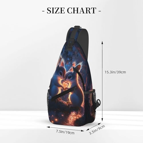 Image of Crossbody Bag Squirrel Couple Sling Bag Backpack Chest Bags Shoulder Bag for Women Men
