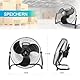 EXTRASTAR Bodenventilator 50W Industriedesign, 47,5cm Windmaschine mit 4 Geschwindigkeiten, 3 Alu-Flügeln, 120° Neigungsverstellung Turmventilator für Zuhause, Fitnessstudio, Büro, Schlafzimmer