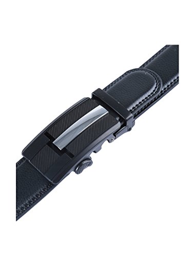 uxcell Mens Automatic Ratchet Leather Belt with Alloy Buckle Wide 1 1/2"4