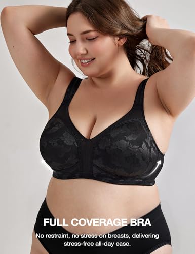 Image of Wingslove Women's Minimizer Bras Full Coverage Wirefree Comfort Plus Size Bra Large Bust Non Padded