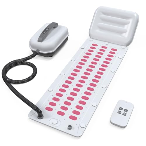 Bubble Bath Mat - Portable Spa Bubble Bath Massager with Remote Control & 6 Adjustable Settings Suitable for Those Who Sit for Long Periods Exercise or are Fatigue 44.9 x 16.9Pink