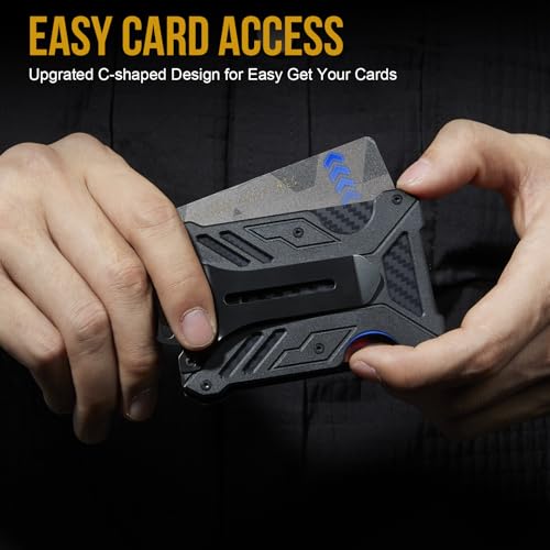 Minimalist Slim Wallet with Moeny Clip, Front Pocket RFID Blocking Wallet Cash Holder, Versatile Credit Card Orgainzer, ID Card Badge Holder for Men4