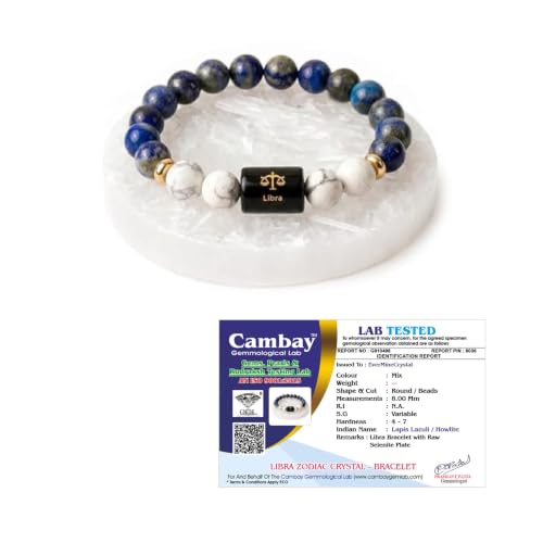 Image of Zodiac Crystal Bracelet with Raw Selenite Plate for Men & Women | Aries, Taurus, Gemini, Cancer, Leo, Virgo, Libra, Scorpio, Sagittarius, Capricorn, Aquarius & Pisces Rashi Bracelet | Astrology Healing Crystal Gift